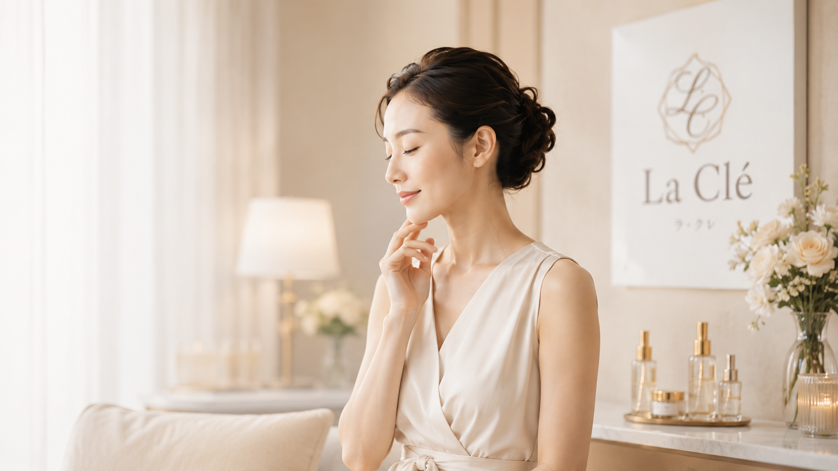La Cleの落ち着いた空間で過ごす大人の女性